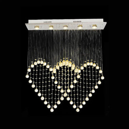 DecorBites™ DecorBites™ Heart Shaped Crystal Flush Mount Ceiling Light in Modern Stainless Steel - 3/5/6 Heads