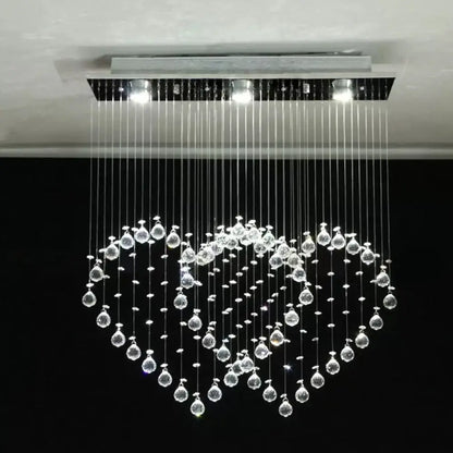 DecorBites™ DecorBites™ Heart Shaped Crystal Flush Mount Ceiling Light in Modern Stainless Steel - 3/5/6 Heads