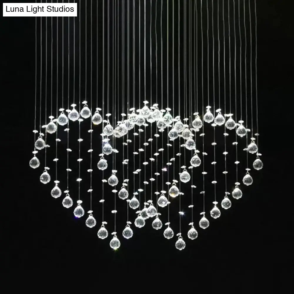 DecorBites™ DecorBites™ Heart Shaped Crystal Flush Mount Ceiling Light in Modern Stainless Steel - 3/5/6 Heads