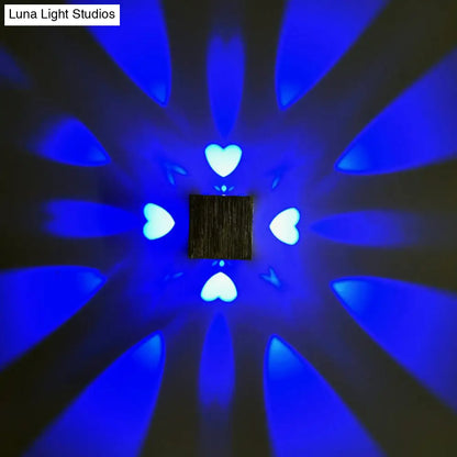 DecorBites™ DecorBites™ Heart Shaped Metallic Disco Party LED Wall Lamp - Modern Sconce Light Fixture in Silver with Purple/Blue/Yellow Light