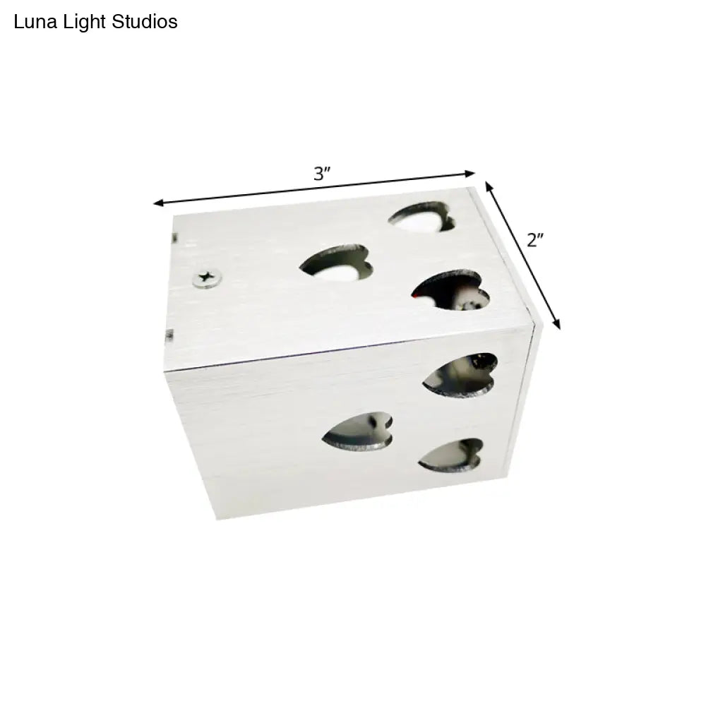 DecorBites™ DecorBites™ Heart Shaped Metallic Disco Party LED Wall Lamp - Modern Sconce Light Fixture in Silver with Purple/Blue/Yellow Light