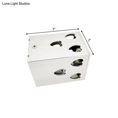 DecorBites™ DecorBites™ Heart Shaped Metallic Disco Party LED Wall Lamp - Modern Sconce Light Fixture in Silver with Purple/Blue/Yellow Light