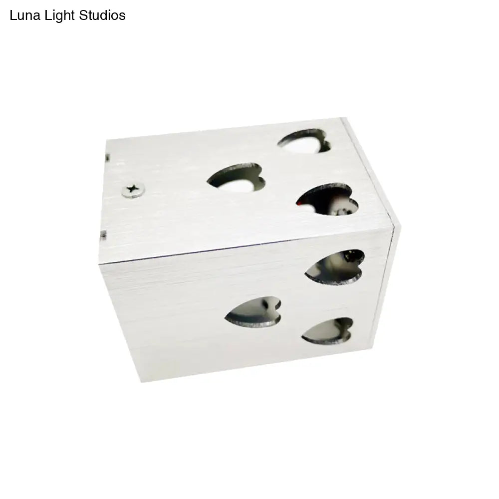 DecorBites™ DecorBites™ Heart Shaped Metallic Disco Party LED Wall Lamp - Modern Sconce Light Fixture in Silver with Purple/Blue/Yellow Light