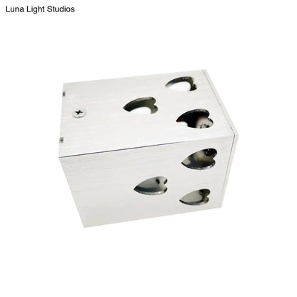 DecorBites™ DecorBites™ Heart Shaped Metallic Disco Party LED Wall Lamp - Modern Sconce Light Fixture in Silver with Purple/Blue/Yellow Light