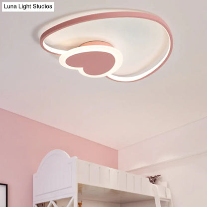 DecorBites™ DecorBites™ Heart-Shaped Nordic-Style Metal Flush Mount Ceiling Light for Baby Room and Kitchen