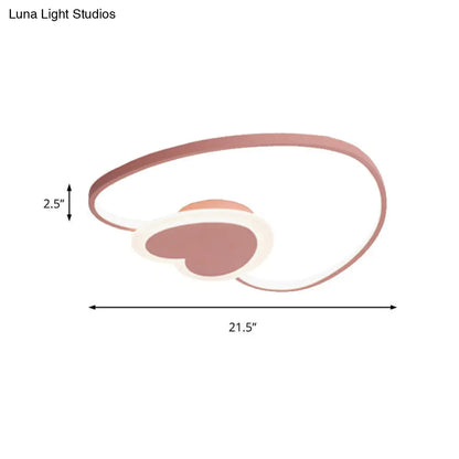 DecorBites™ DecorBites™ Heart-Shaped Nordic-Style Metal Flush Mount Ceiling Light for Baby Room and Kitchen