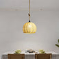 Hemispherical Farmhouse Hanging Lamp - 1-Light Hemp Rope Pendant Light for Dining Room