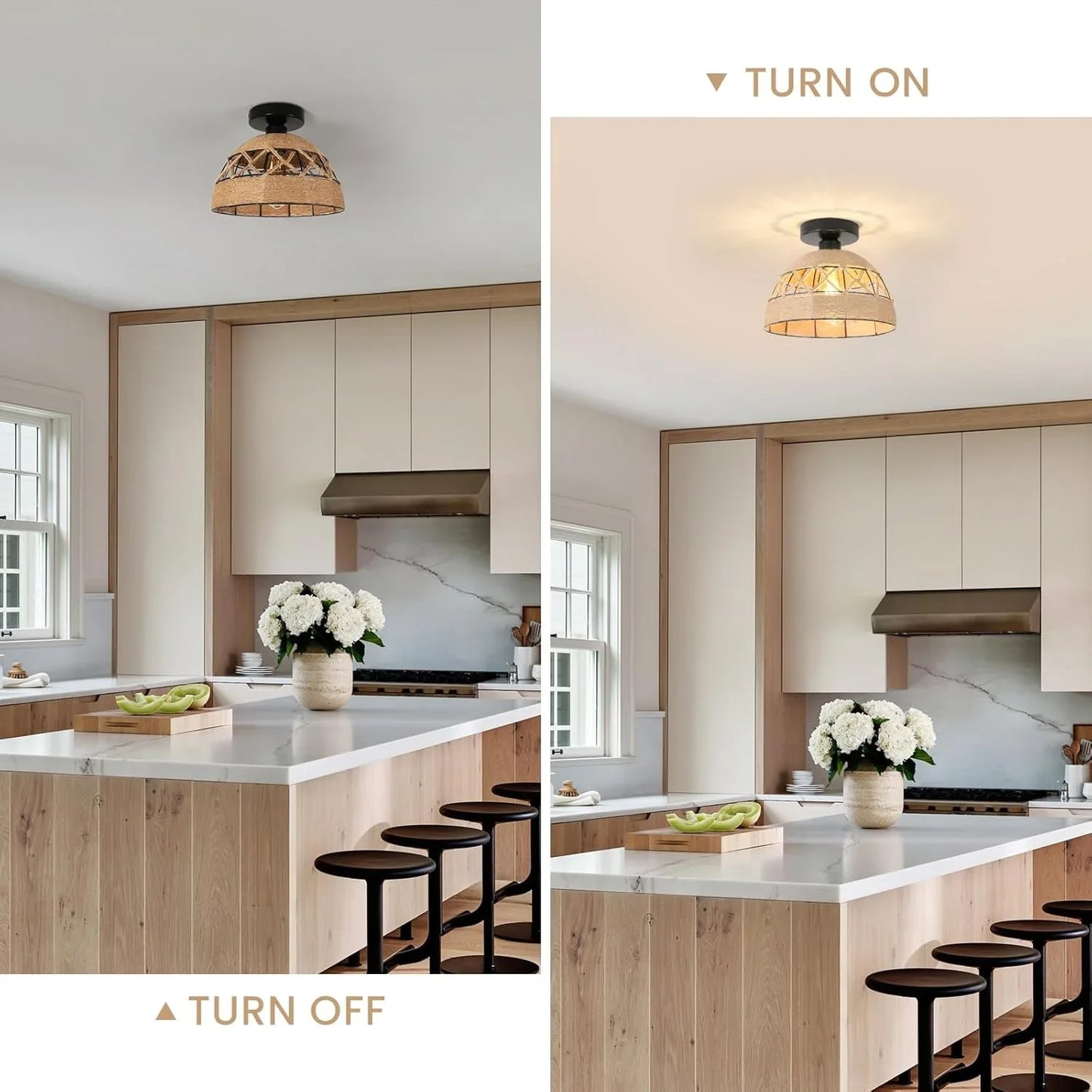 Hemp Rope Ceiling Light for Home Decor - Without Light Source / United States