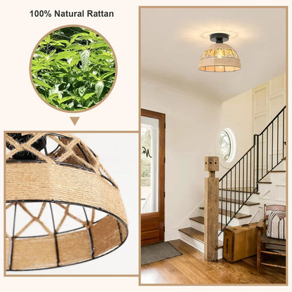Hemp Rope Ceiling Light for Home Decor - Without Light Source / United States