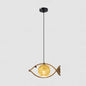 Hemp Rope Fish Suspension Pendant Ceiling Light with Globe Rattan Shade - Retro Restaurant Lighting in Brown