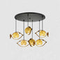 Hemp Rope Fish Suspension Pendant Ceiling Light with Globe Rattan Shade - Retro Restaurant Lighting in Brown