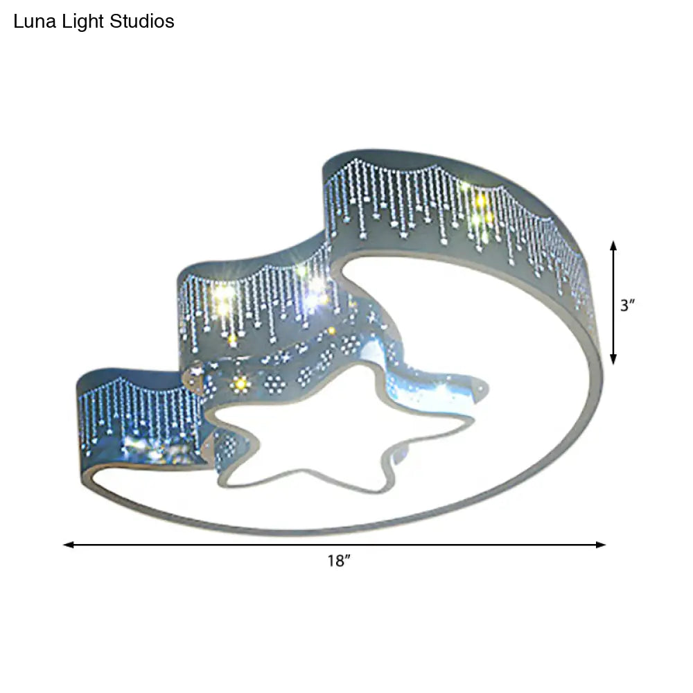 DecorBites™ DecorBites™ Hollow Star Moon LED Ceiling Lamp for Kids Room - Eye-Caring Cartoon Flush Mount Light