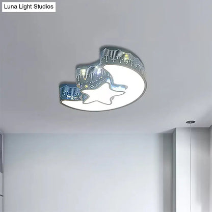 DecorBites™ DecorBites™ Hollow Star Moon LED Ceiling Lamp for Kids Room - Eye-Caring Cartoon Flush Mount Light