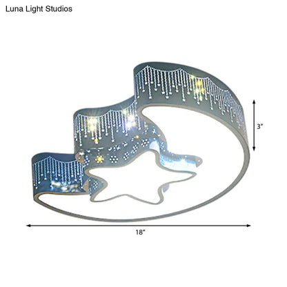 DecorBites™ DecorBites™ Hollow Star Moon LED Ceiling Lamp for Kids Room - Eye-Caring Cartoon Flush Mount Light