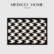Black ivory area houndstooth patterned rug from medici home outlet decorbites houndstooth black ivory floor mat