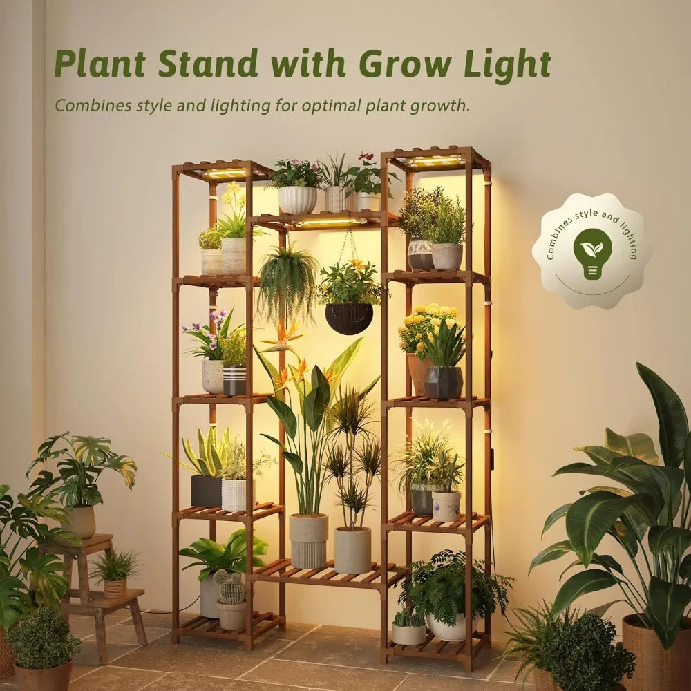 Indoor Plant Grow Lights with 12 Tiers 62.2’’ Tall - 12 pots with grow / United States