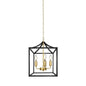 Industrial 3-Light Chandelier with Black/Gold Iron Cage Pendant for Kitchen Ceiling