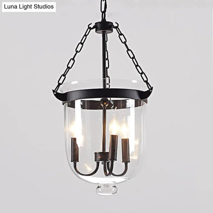 Industrial 3-Light Pendant Lamp with Adjustable Chain for Dining Room