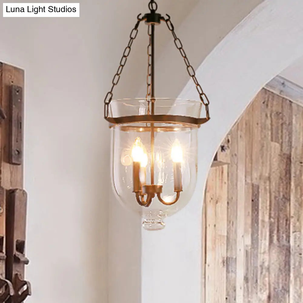 Industrial 3-Light Pendant Lamp with Adjustable Chain for Dining Room