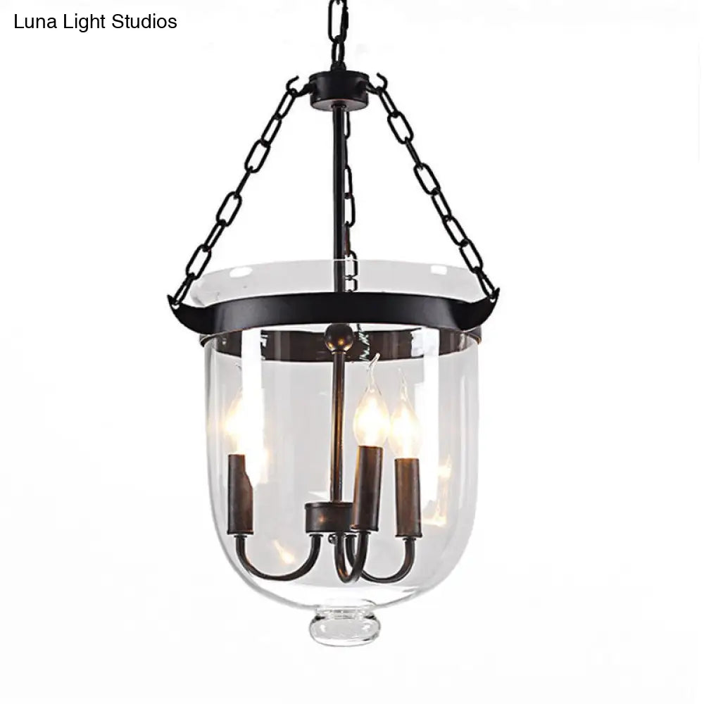 Industrial 3-Light Pendant Lamp with Adjustable Chain for Dining Room