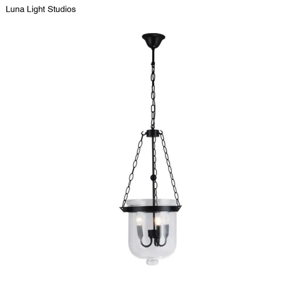 Industrial 3-Light Pendant Lamp with Adjustable Chain for Dining Room