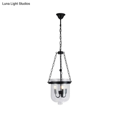 Industrial 3-Light Pendant Lamp with Adjustable Chain for Dining Room