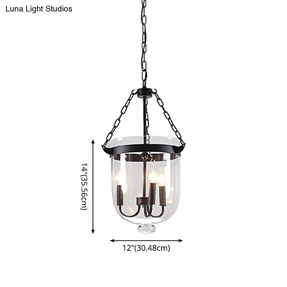 Industrial 3-Light Pendant Lamp with Adjustable Chain for Dining Room