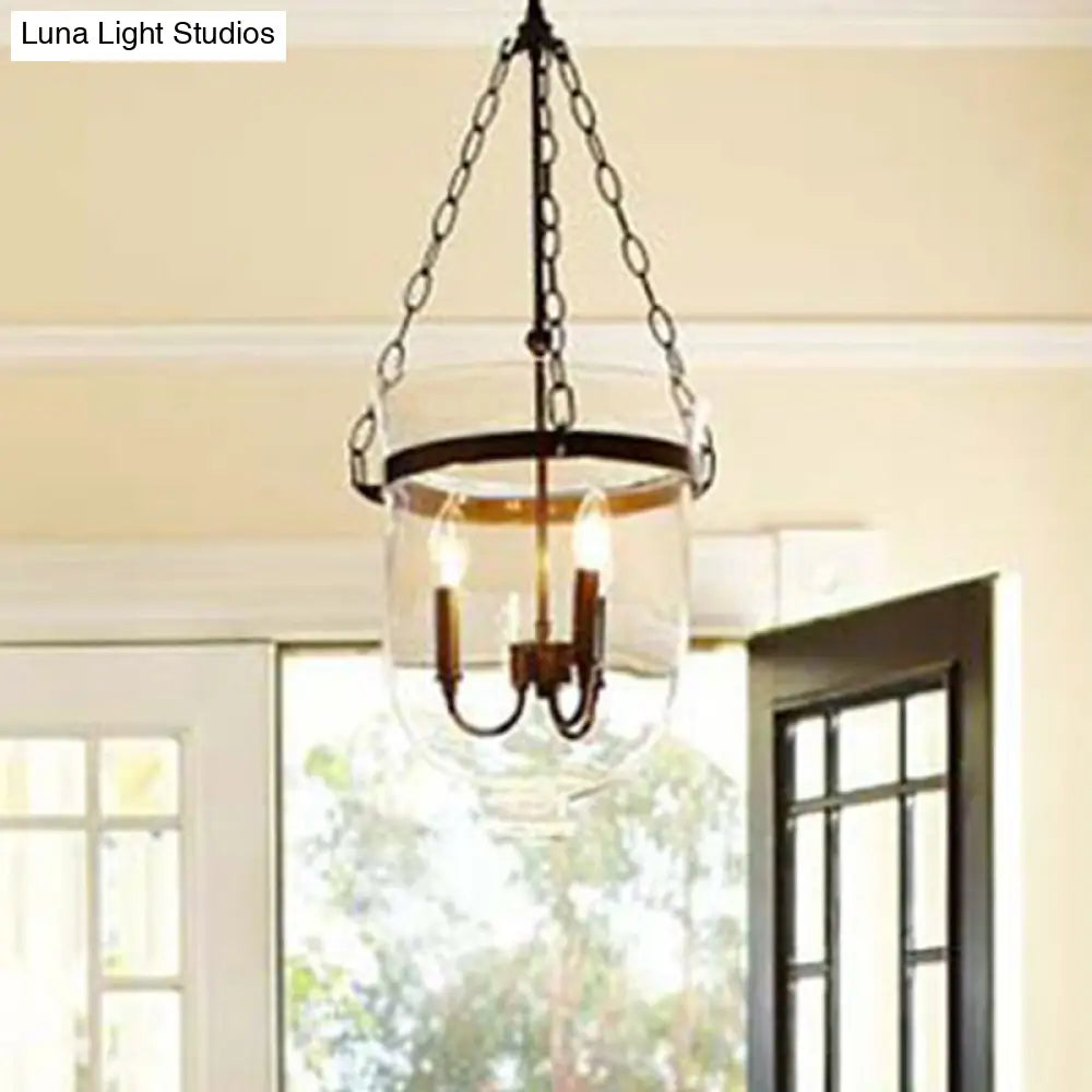 Industrial 3-Light Pendant Lamp with Adjustable Chain for Dining Room