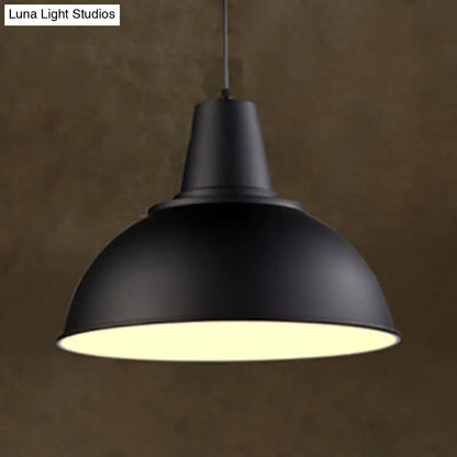 Industrial Aluminum Ceiling Pendant Light in Black/White for Living Room