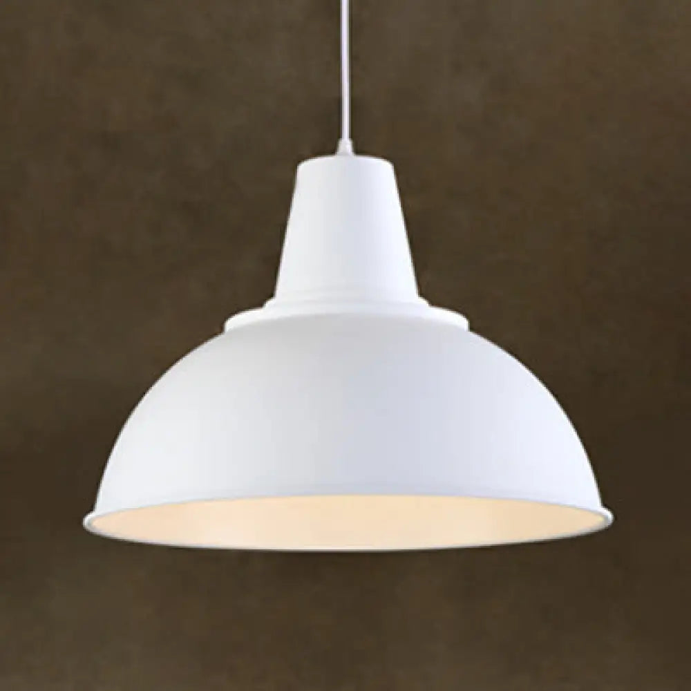 Industrial Aluminum Ceiling Pendant Light in Black/White for Living Room