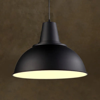 Industrial Aluminum Ceiling Pendant Light in Black/White for Living Room