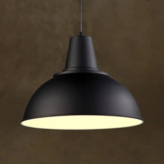 Industrial Aluminum Ceiling Pendant Light in Black/White for Living Room