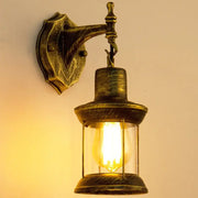 Antique brass wall lamp with clear glass and exposed filament bulb by decorbites industrial glass wall sconce