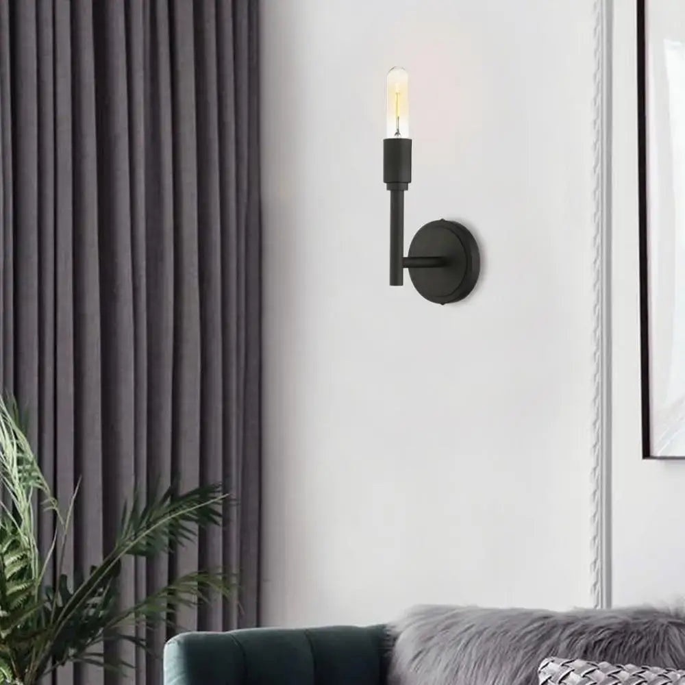 Black wrought iron industrial antique metal wall lamp with vintage edison bulb for bedroom decorbites industrial antique sconce