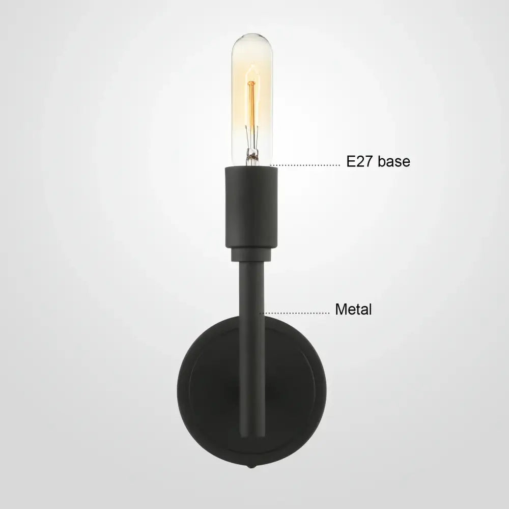 Black metal wall lamp with clear glass Edison bulb decorbites industrial antique metal sconce for bedroom decor
