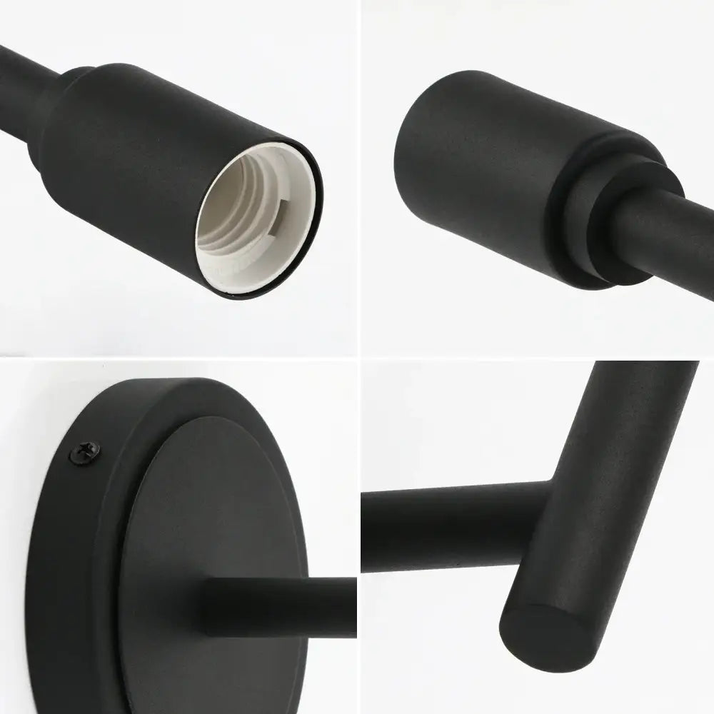 Black matte industrial antique metal wall lamp with cylindrical glass sconce for bedroom decorbites industrial antique design