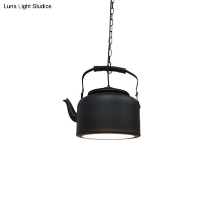 Industrial Art Deco Kettle Pendant Light Fixture - Metal Hanging Lamp