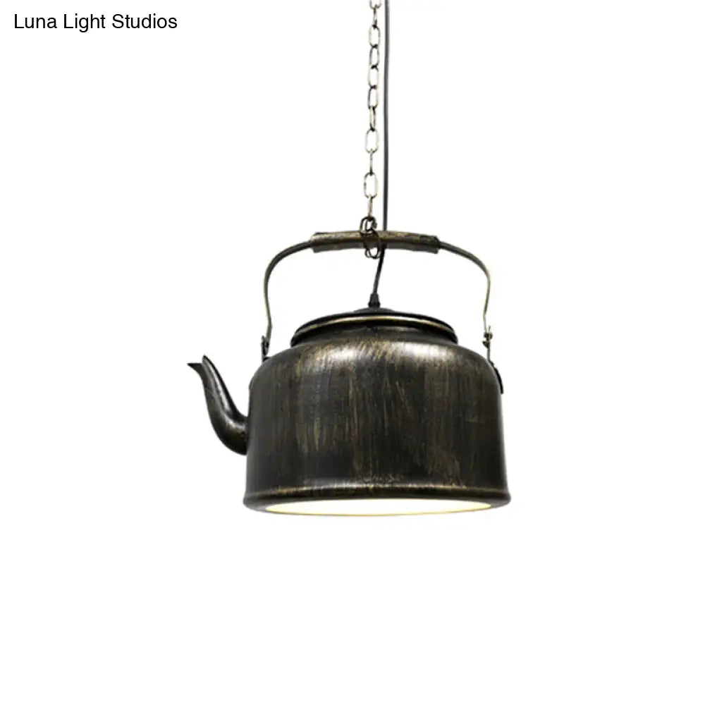 Industrial Art Deco Kettle Pendant Light Fixture - Metal Hanging Lamp