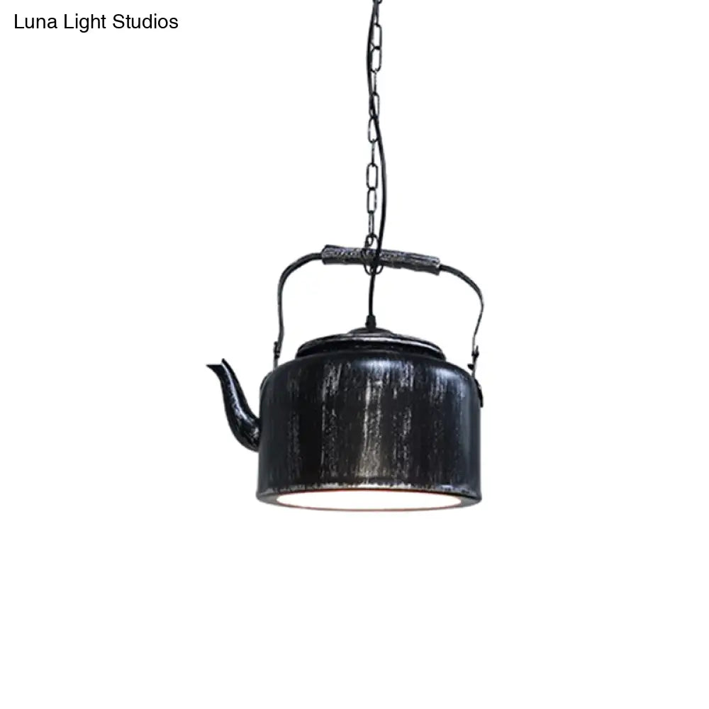 Industrial Art Deco Kettle Pendant Light Fixture - Metal Hanging Lamp