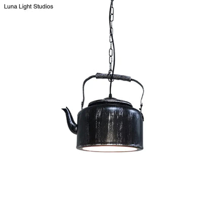 Industrial Art Deco Kettle Pendant Light Fixture - Metal Hanging Lamp