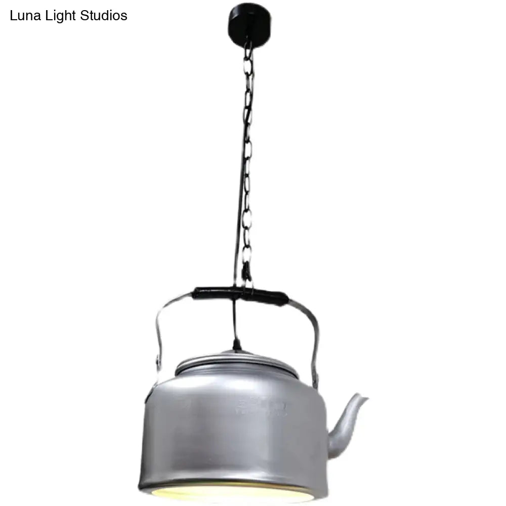 Industrial Art Deco Kettle Pendant Light Fixture - Metal Hanging Lamp