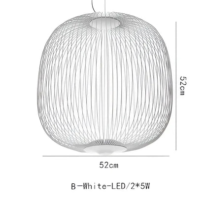 White led pendant light with spherical woven wireframe design for decorbites industrial birdcage iron table lamp