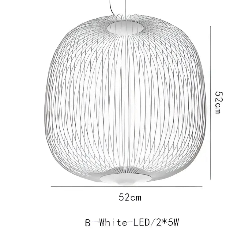 White led pendant light with spherical woven wireframe design for decorbites industrial birdcage iron table lamp