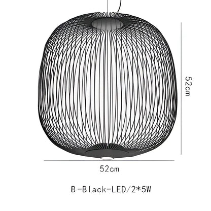 Black wireframe spherical woven pendant light led decorbites industrial birdcage iron table lamp for dining room