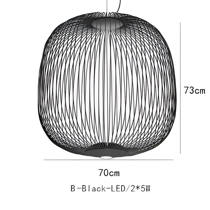 Black wireframe spherical woven led pendant light matching decorbites industrial birdcage iron dining room lamp