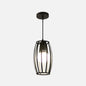 Industrial Bistro Cage Pendant Lamp - Black Barrel Shape, Hanging Lighting, Suspension Design