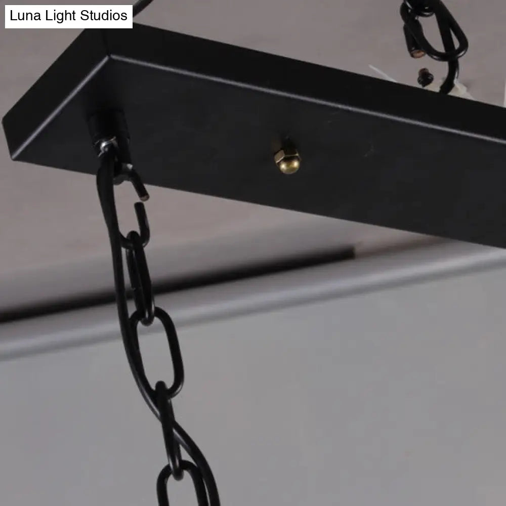 Industrial Black 2-Light Chandelier with Clear Glass Shades - Multi-color Wine Bottle Bistro Pendant Light