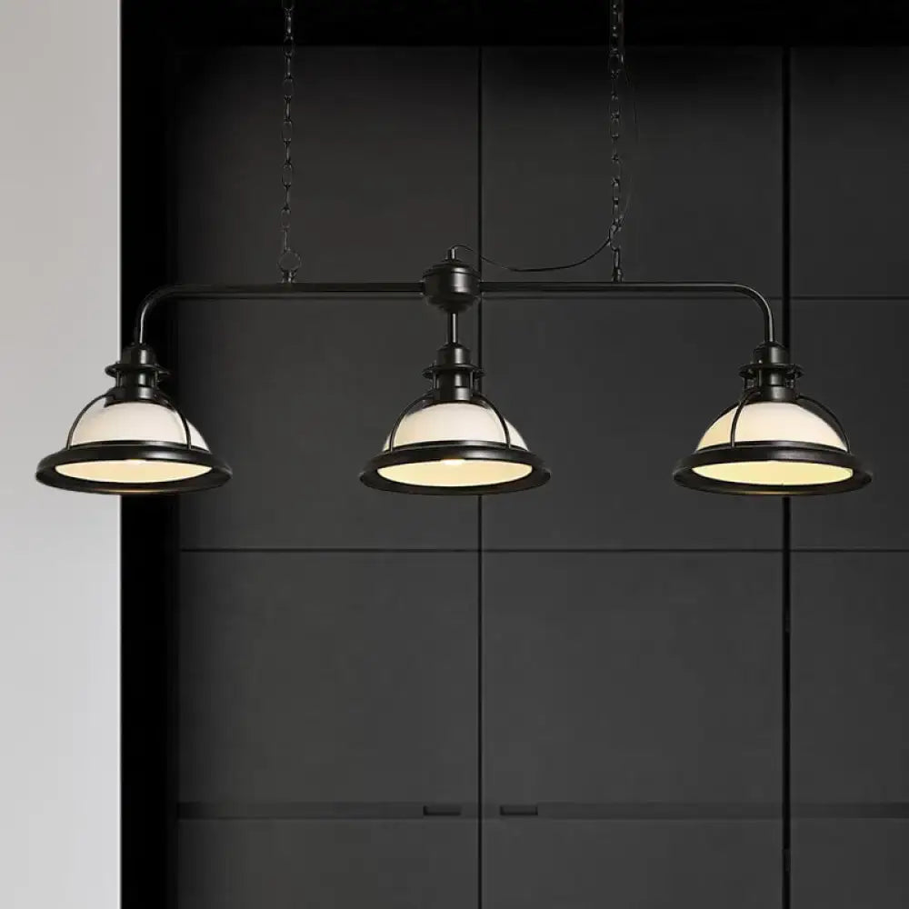 Decorbites™ industrial-style black metal pendant light with three frosted glass shades 220v-240v e26 e27 chain included
