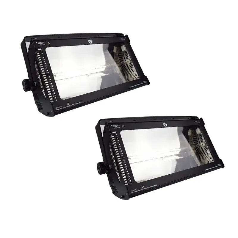 Black rectangular industrial strobe light with clear glass panels and cooling fans for event venue 3000w strobe light