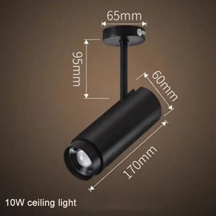 Black cylindrical industrial track spotlights with adjustable focus and sleek matte finish for living room decorbites adjustable focus